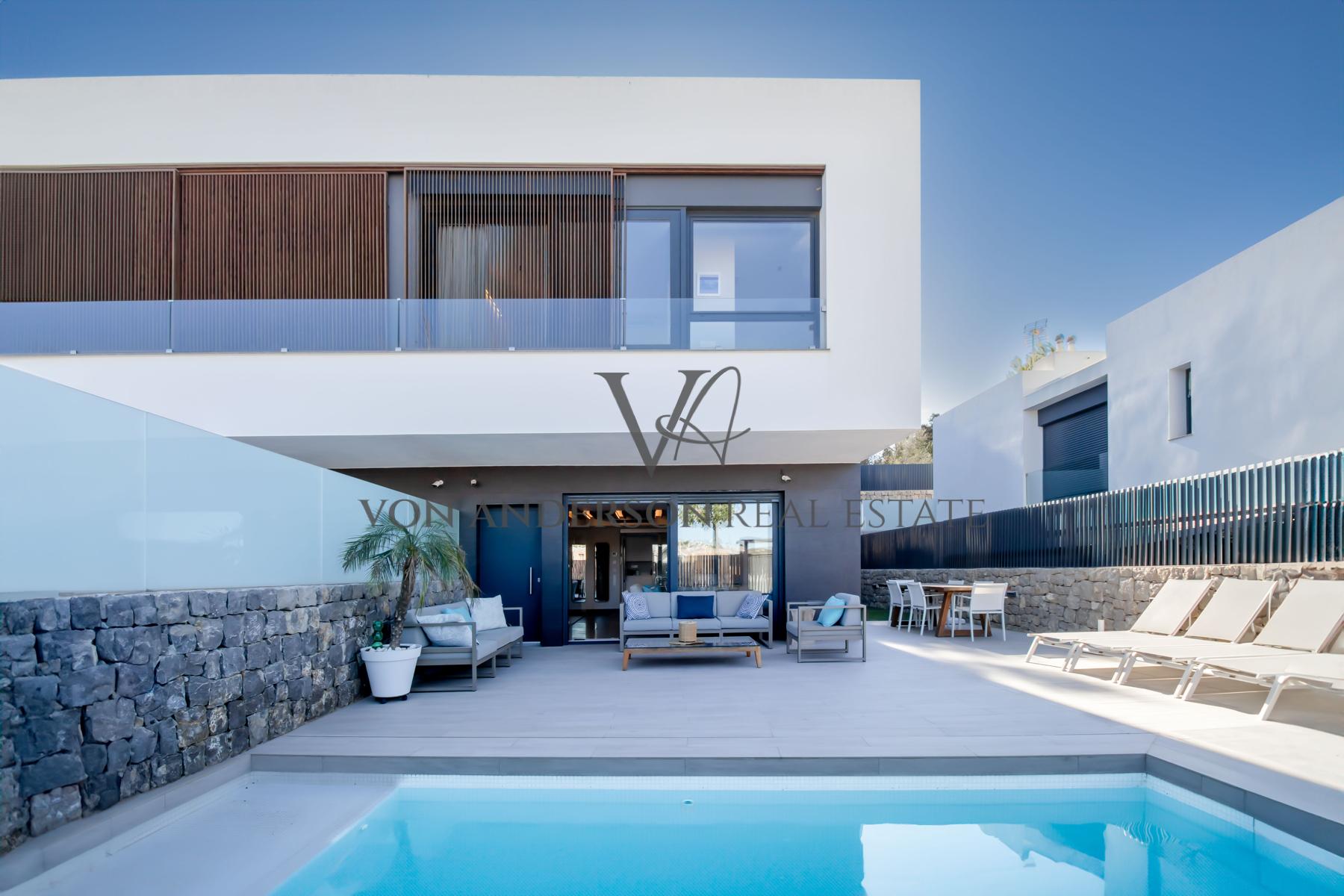 Modern Semi-Detached Villa featuring a Pool near Marinas and Talamanca Beach, ref. VA1049, for sale in Ibiza by Von Anderson Real Estate